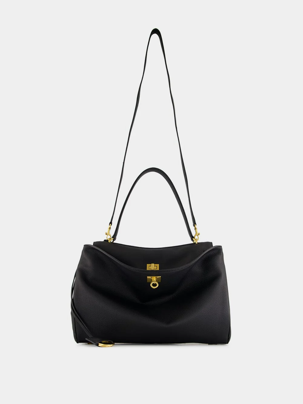 Black Medium Rodeo Grained Calfskin Handbag - Image 2