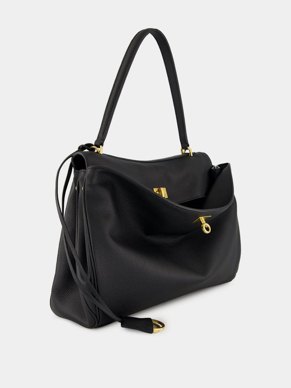Black Medium Rodeo Grained Calfskin Handbag - Image 3