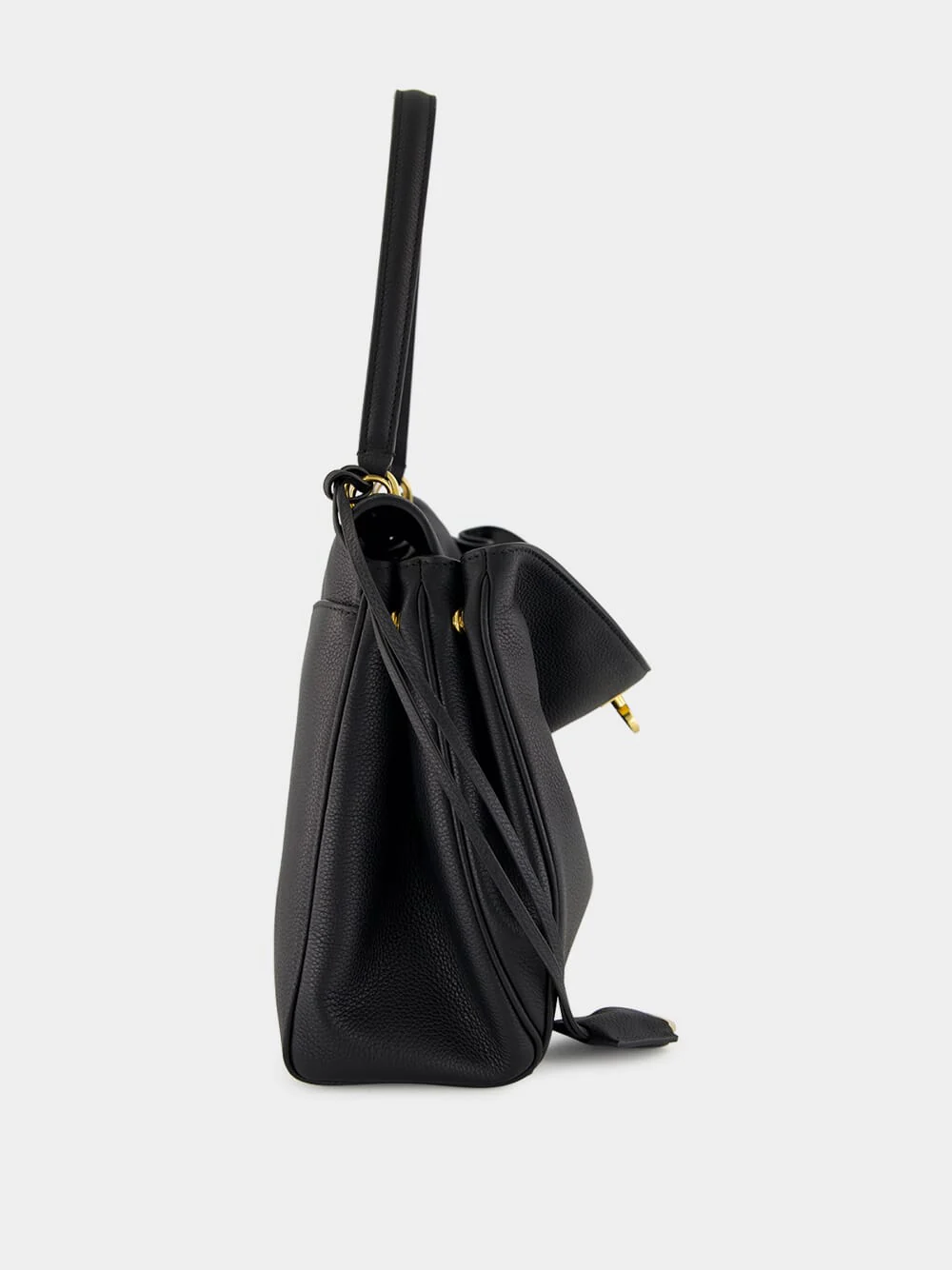 Black Medium Rodeo Grained Calfskin Handbag - Image 4