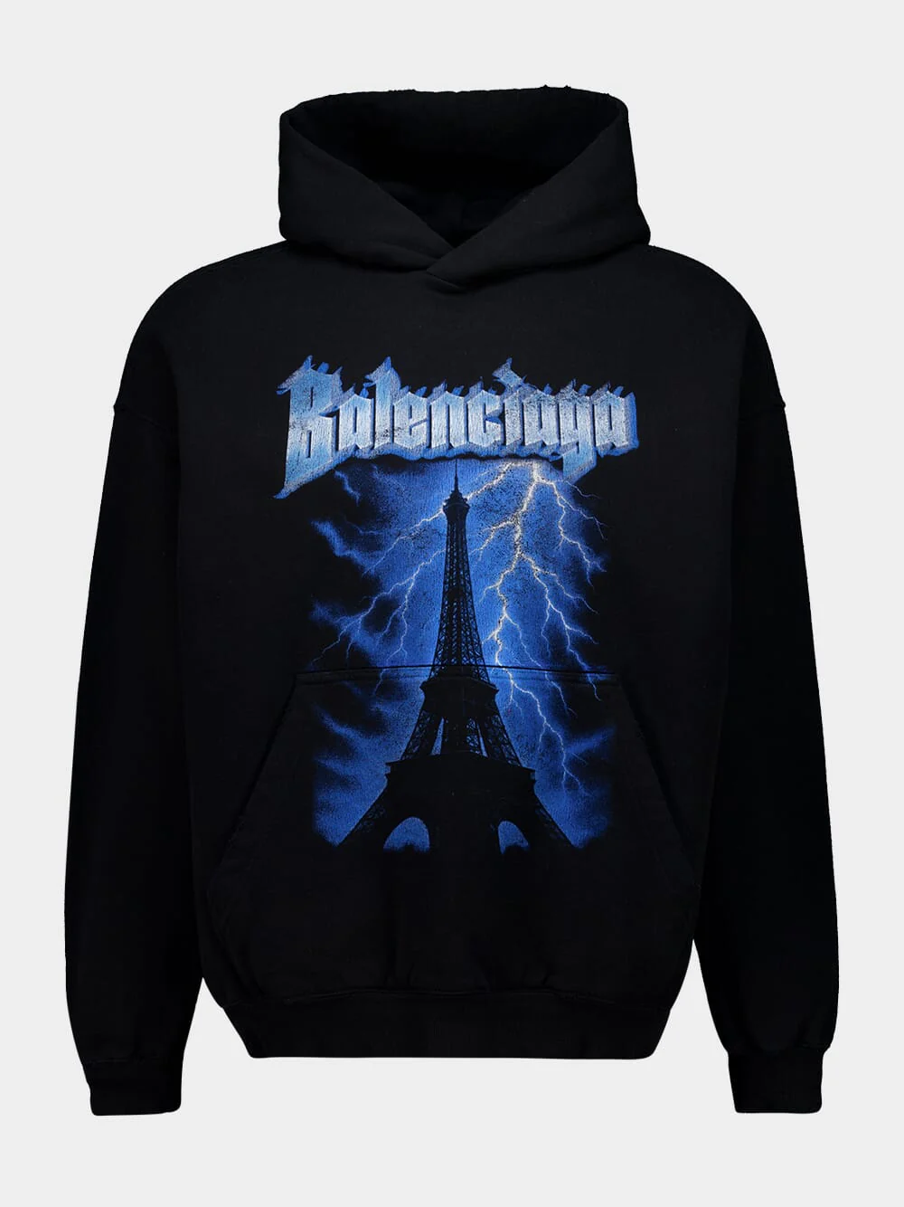 Black Paris Thunderstorm Cotton Sweatshirt