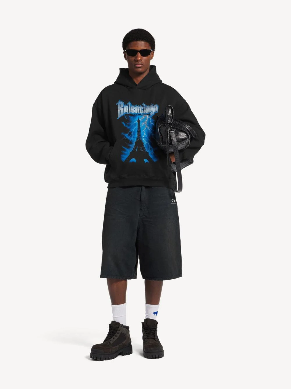 Black Paris Thunderstorm Cotton Sweatshirt - Image 2