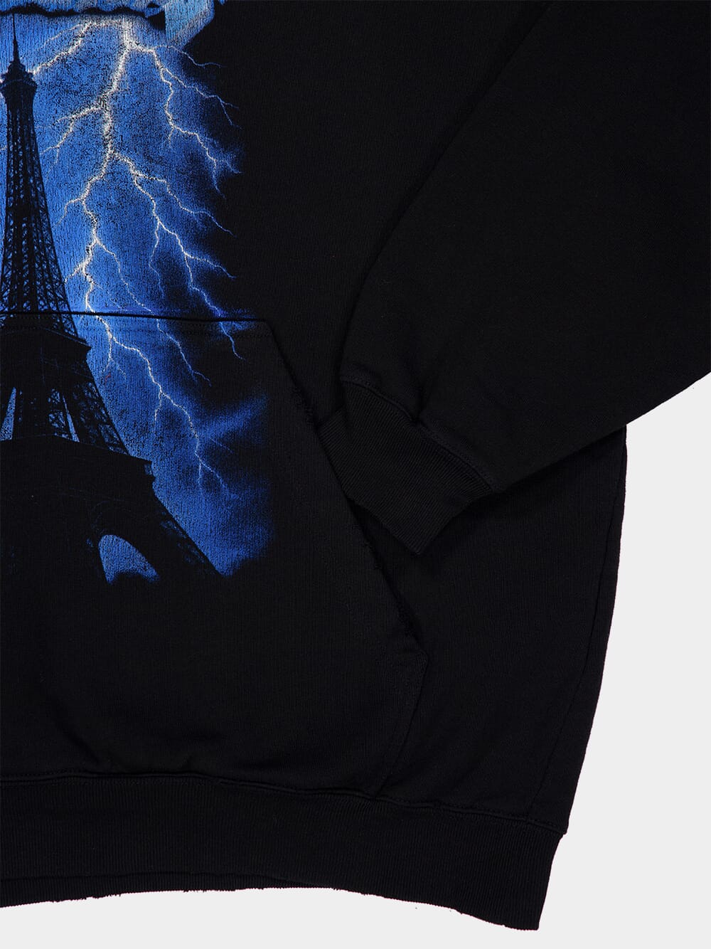 Black Paris Thunderstorm Cotton Sweatshirt - Image 6