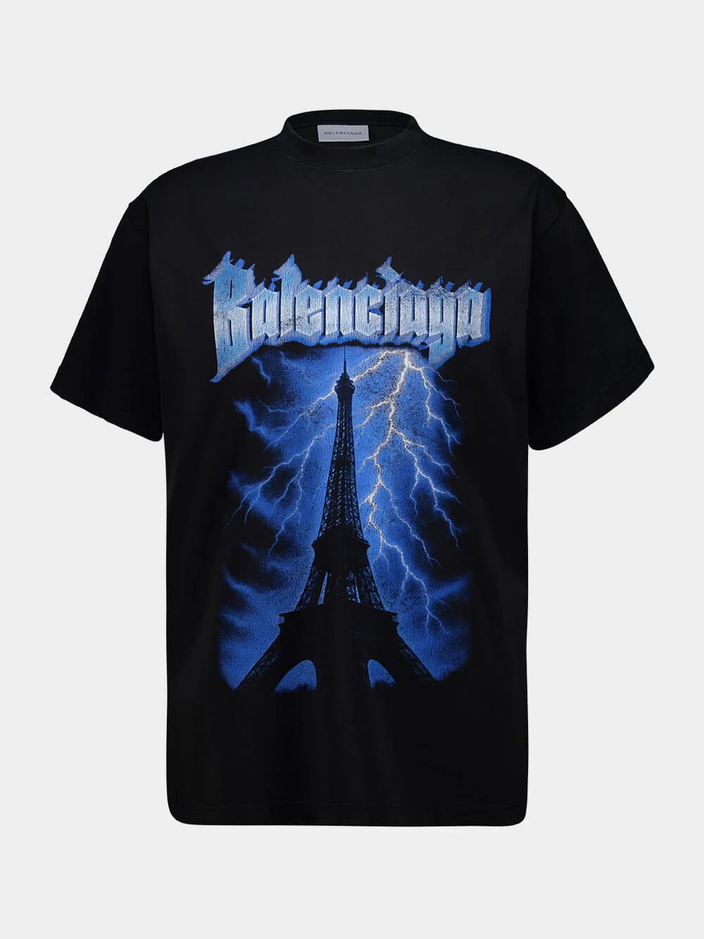 Black Paris Thunderstorm Oversized T-Shirt