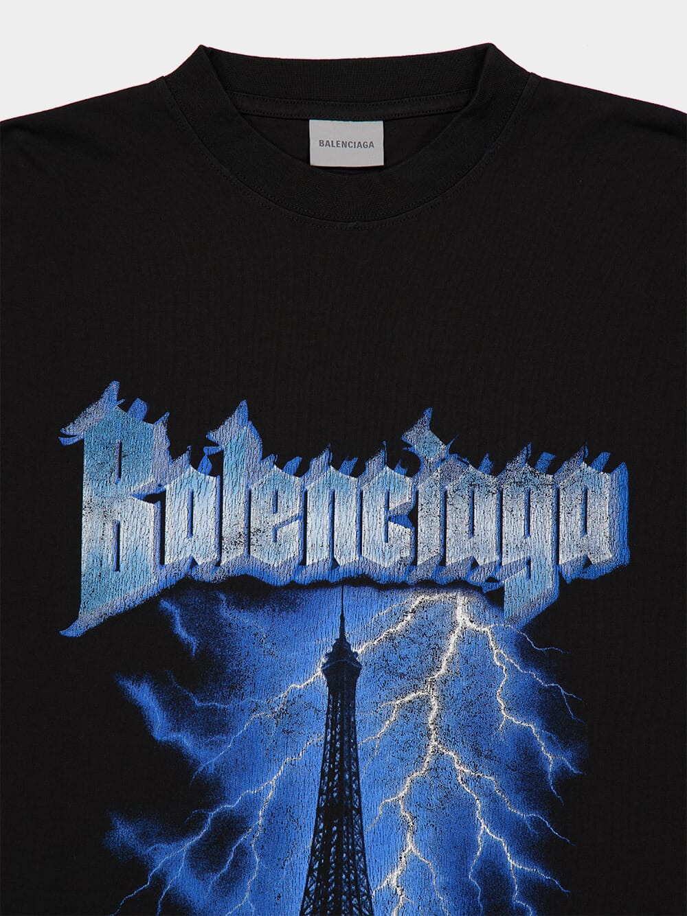 Black Paris Thunderstorm Oversized T-Shirt - Image 5