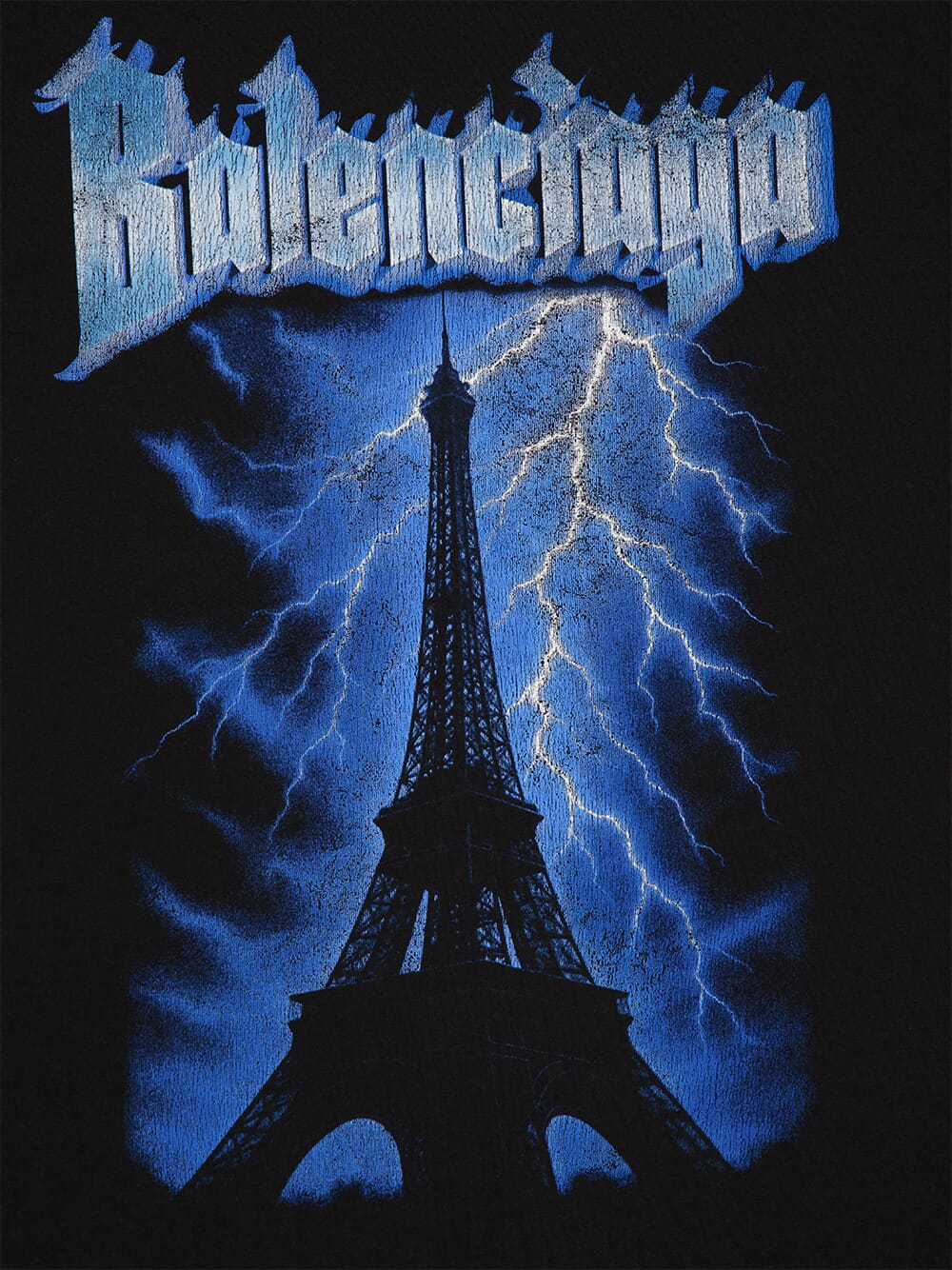 Black Paris Thunderstorm Oversized T-Shirt - Image 6