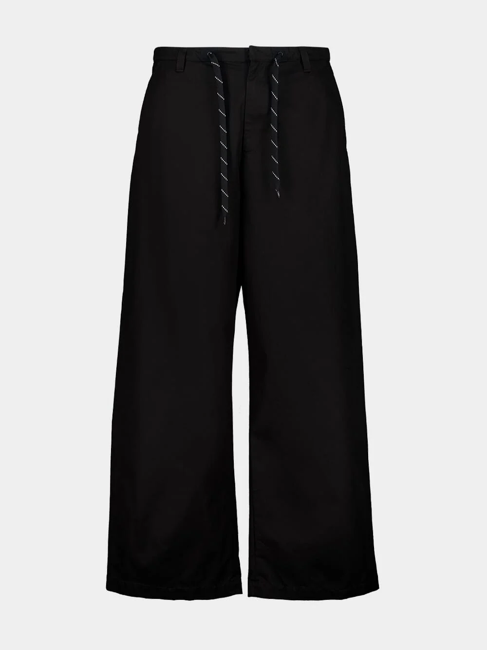 Black Relaxed Fit Cotton Chino Pants