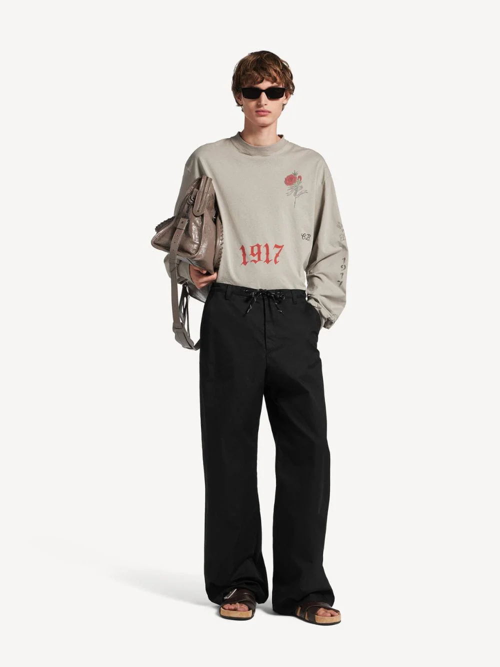 Black Relaxed Fit Cotton Chino Pants - Image 2