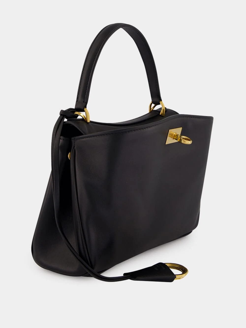 Black Rodeo Handbag Mini in Smooth Calfskin - Image 3