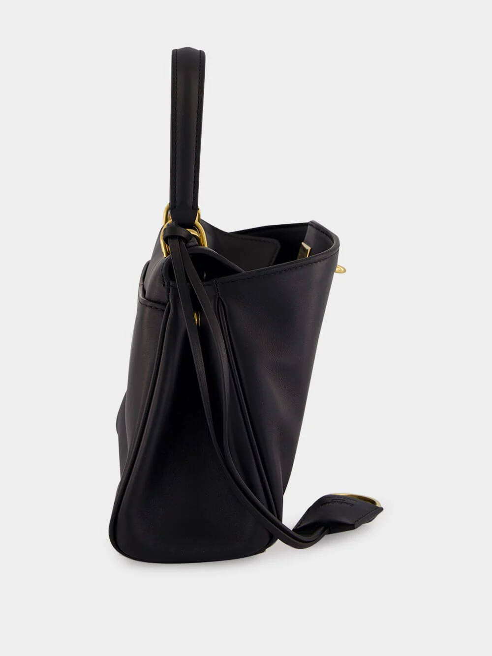 Black Rodeo Handbag Mini in Smooth Calfskin - Image 4
