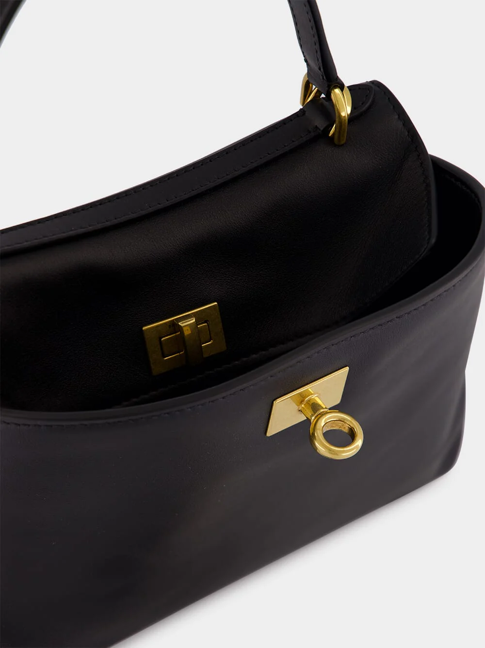 Black Rodeo Handbag Mini in Smooth Calfskin - Image 7