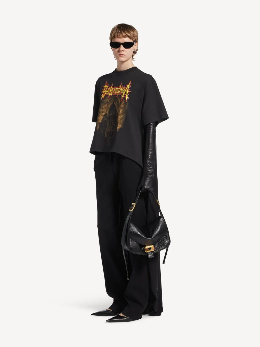 Black Sacré Cœur Train T-Shirt Dress