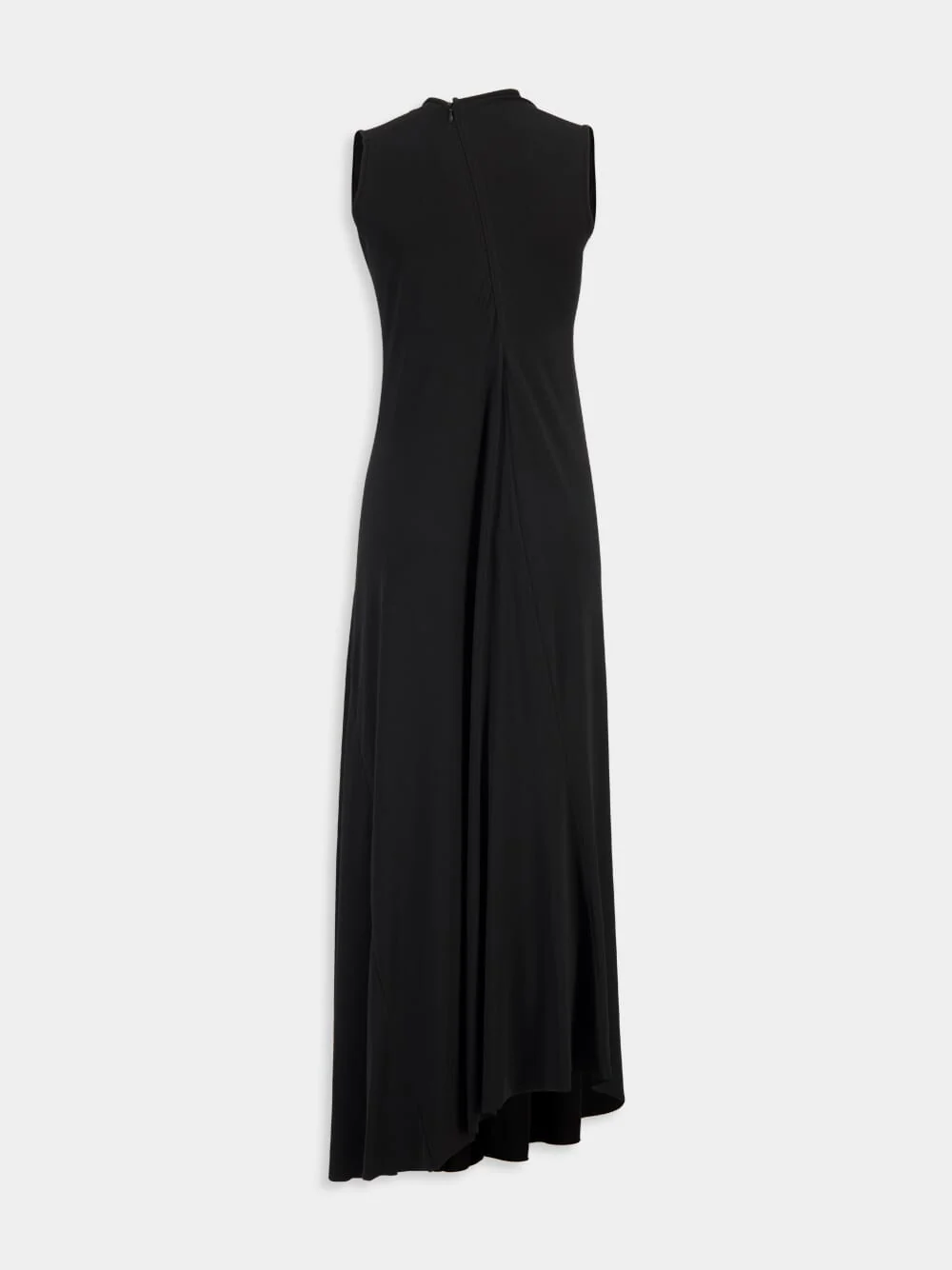 Black Sleeveless Draped Maxi Dress - Image 2