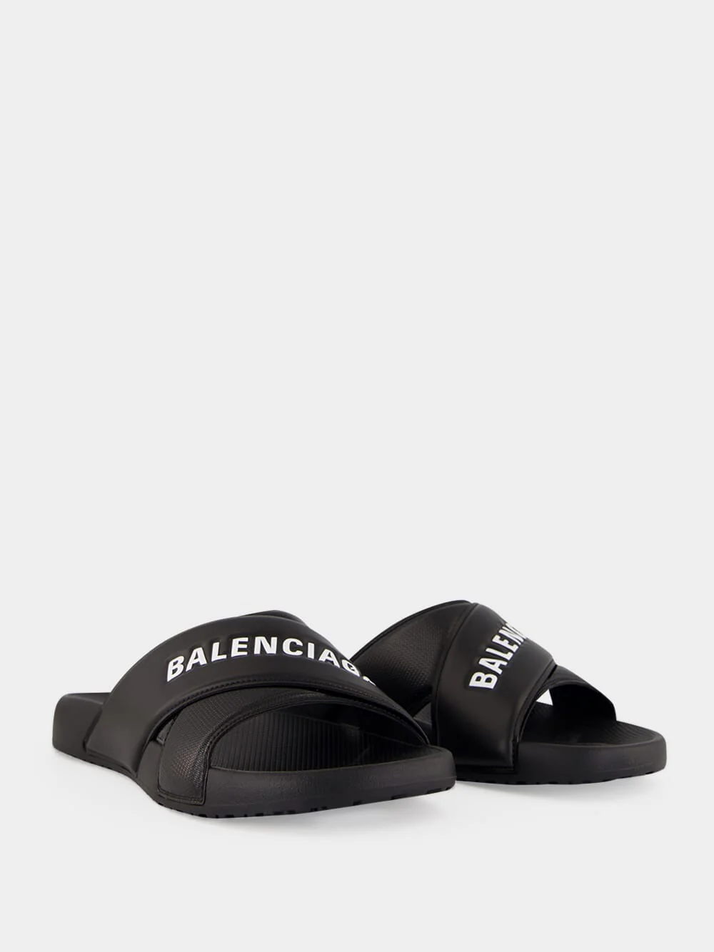 Black Sporty Pool Slide Sandals - Image 4