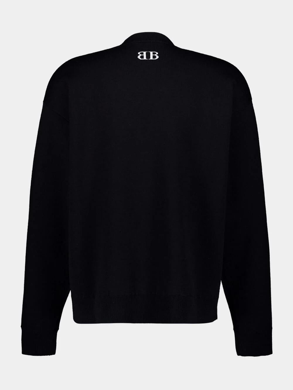 Black Wool Crewneck Sweater - Image 2