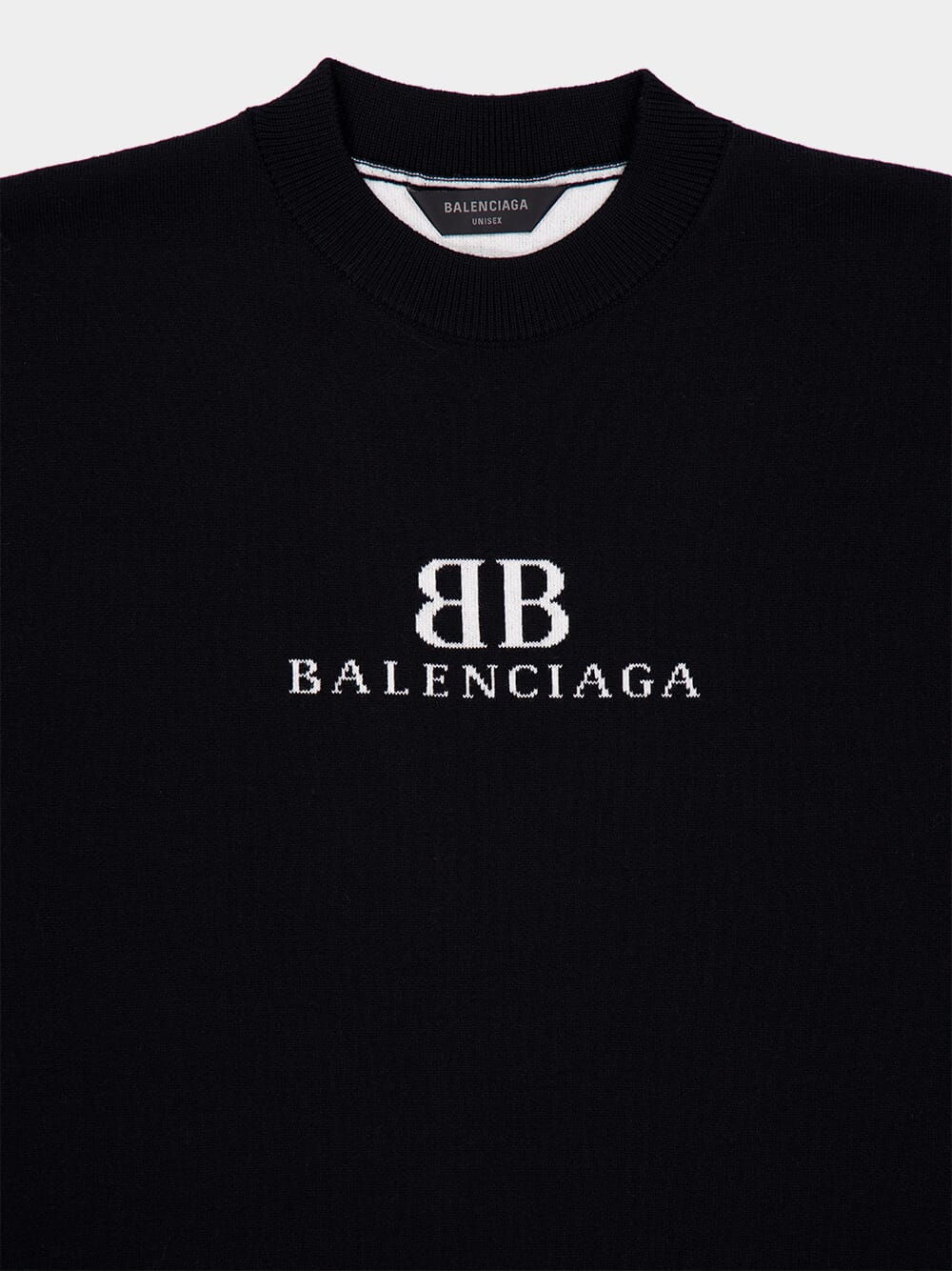Black Wool Crewneck Sweater - Image 3