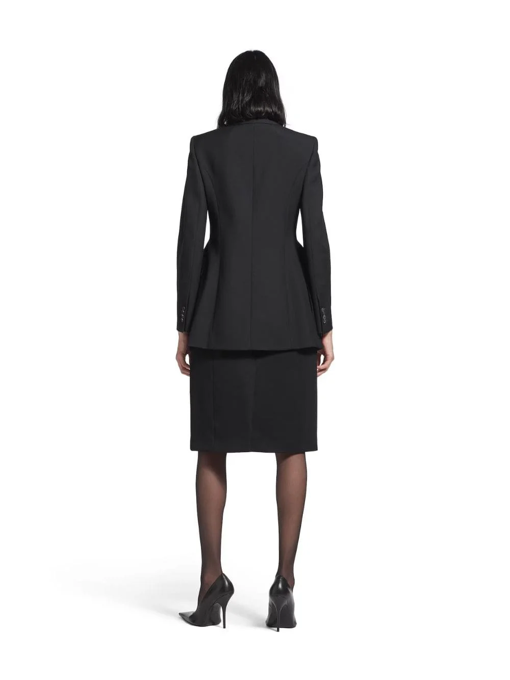 Black Wool Twill Hourglass Jacket - Image 4