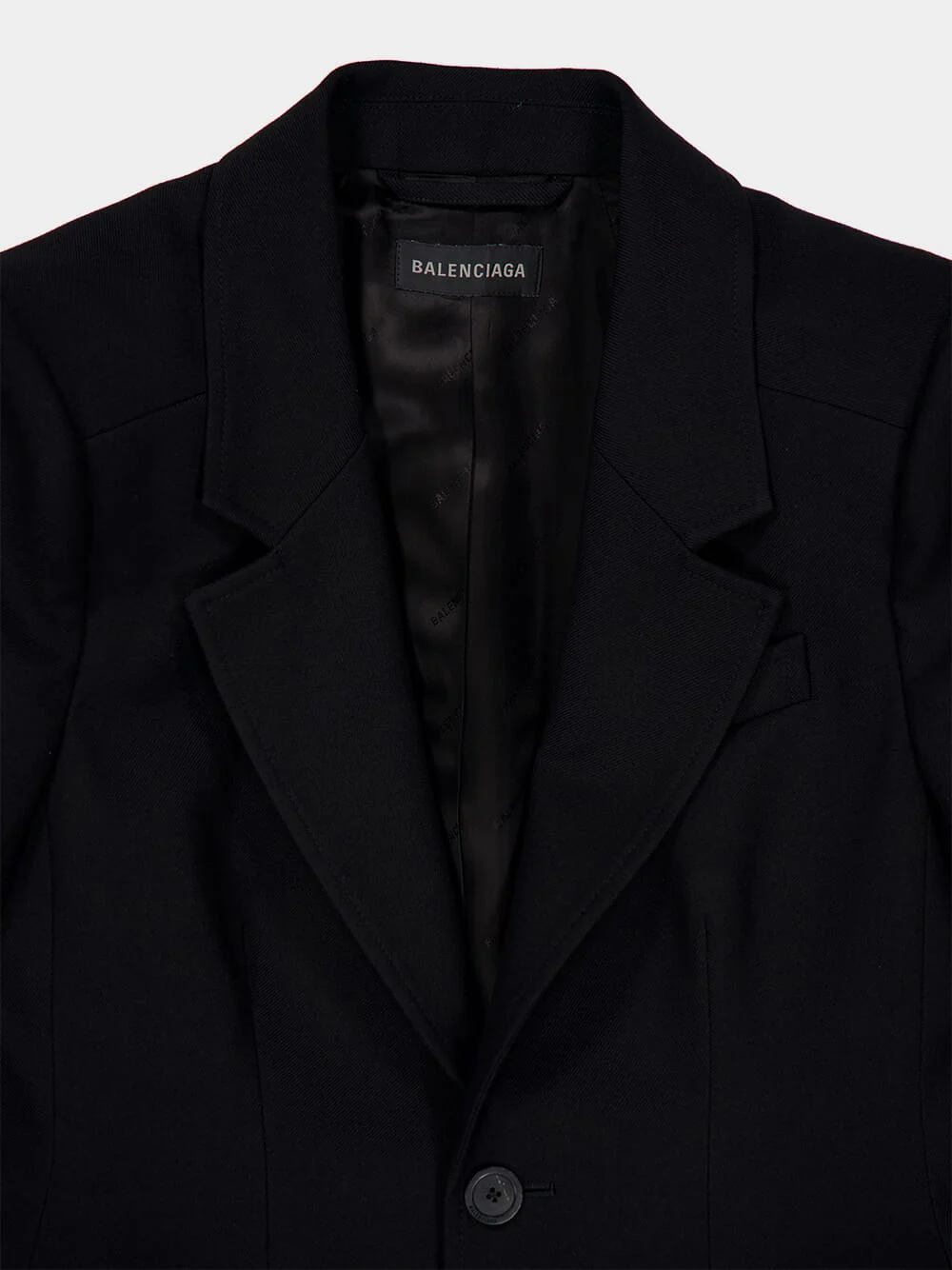Black Wool Twill Hourglass Jacket - Image 5