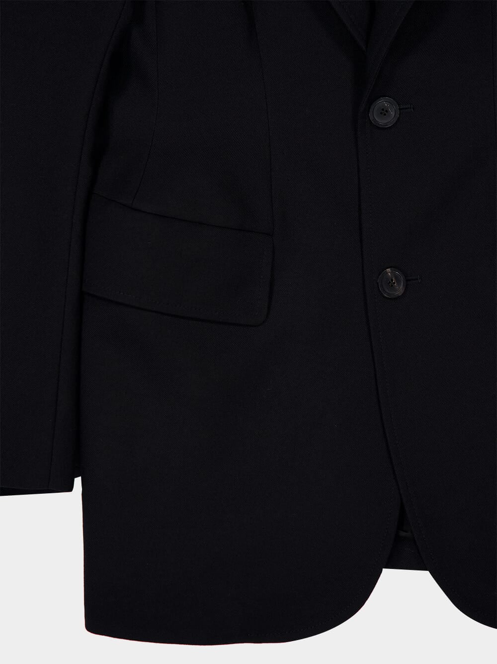 Black Wool Twill Hourglass Jacket - Image 7