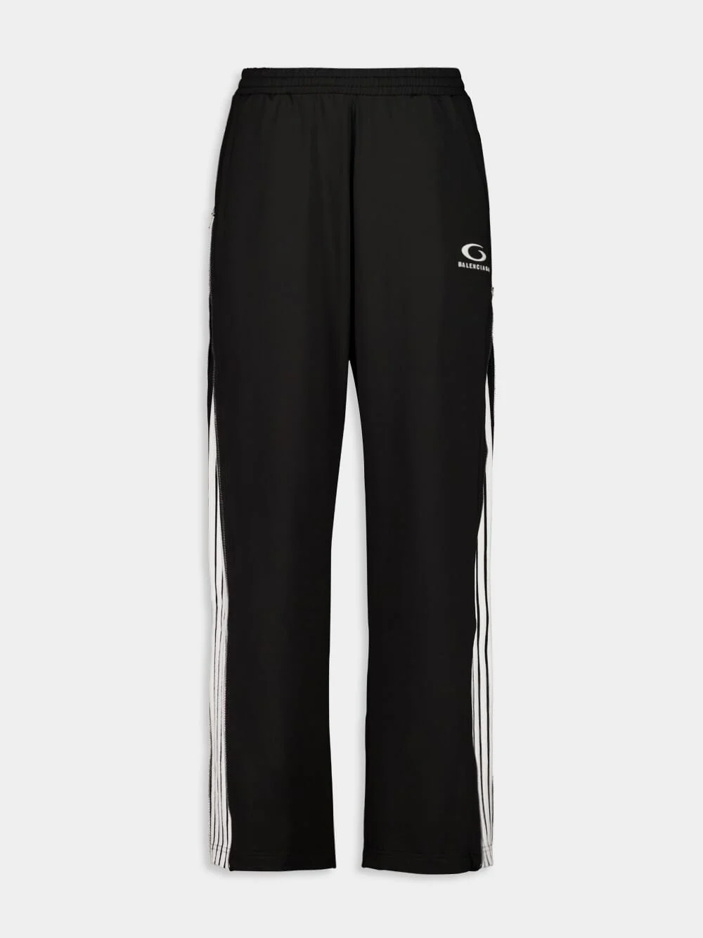 Black Zipped Loop Sporty Fleece Sweatpants