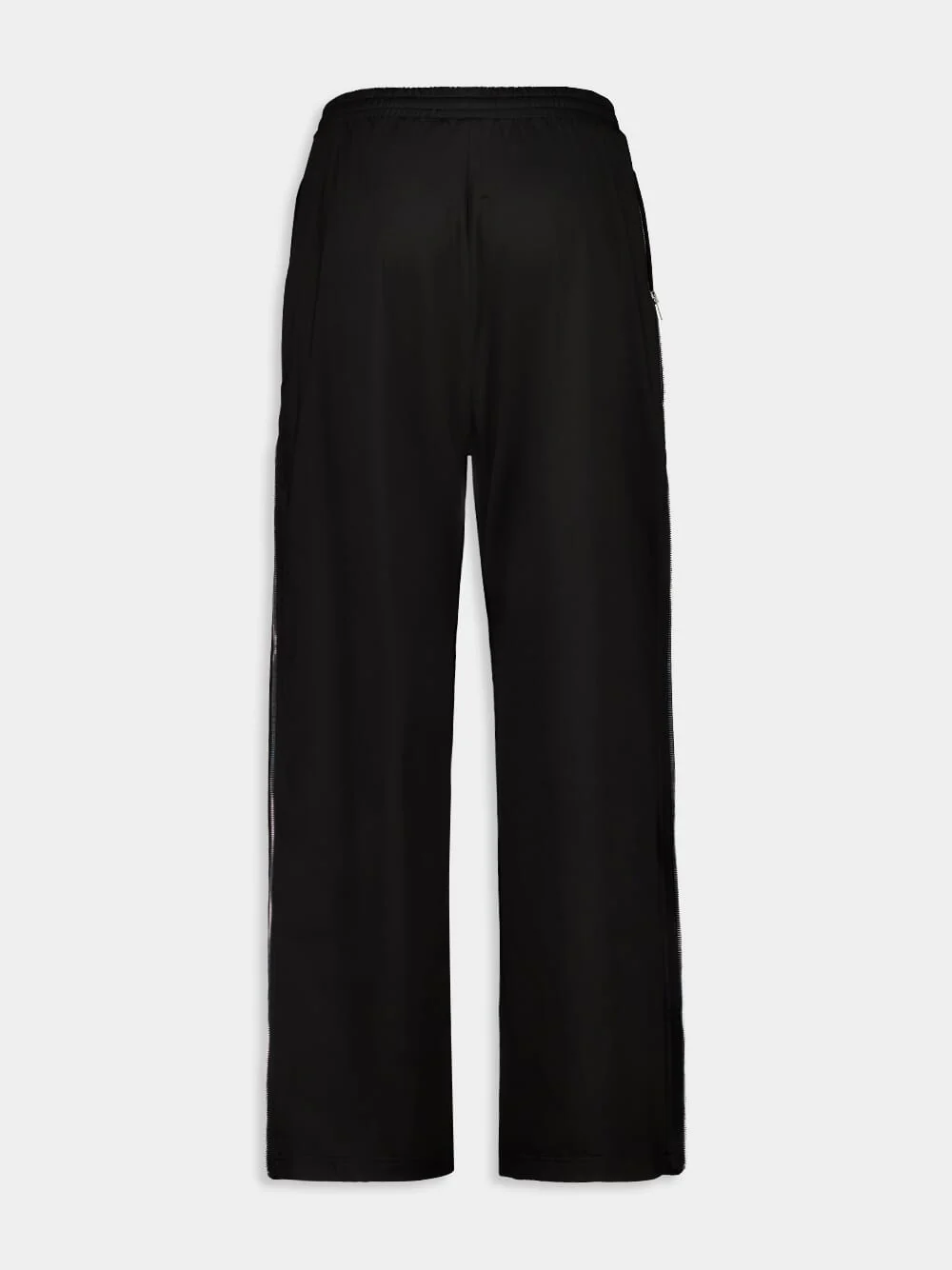 Black Zipped Loop Sporty Fleece Sweatpants - Image 2