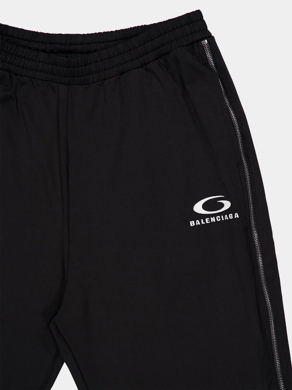 Black Zipped Loop Sporty Fleece Sweatpants - Image 3