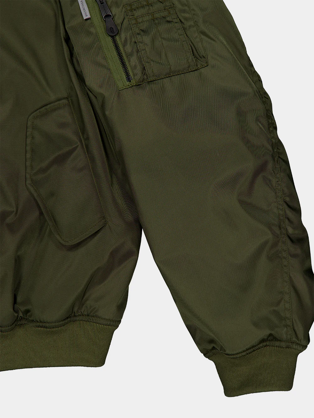 Khaki Polyamide Bomber Jacket - Image 4