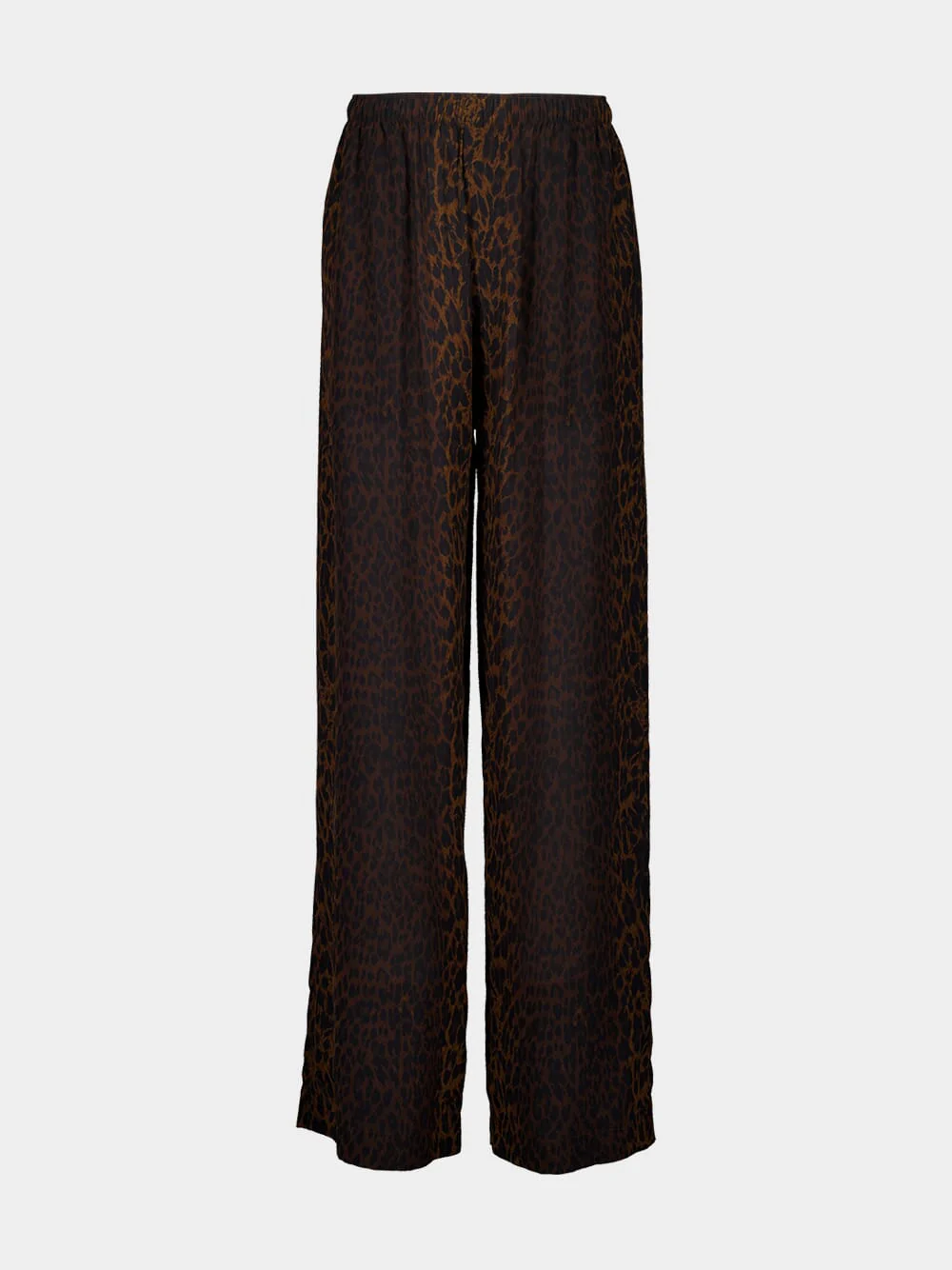 Brown Leopard Silk Pyjama Pants - Image 5