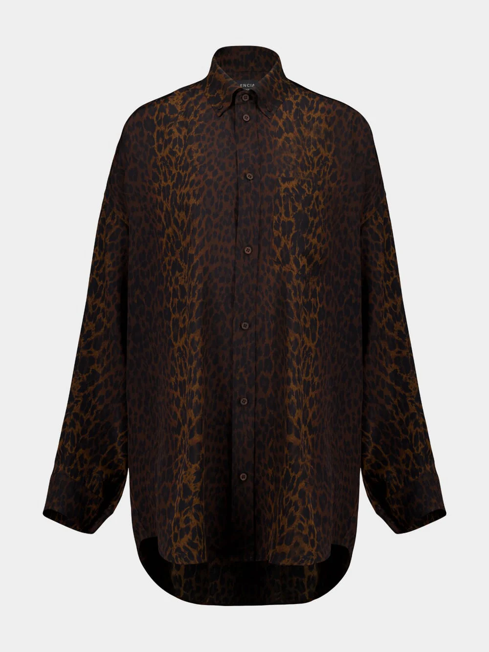 Brown Leopard Silk Pyjama Shirt