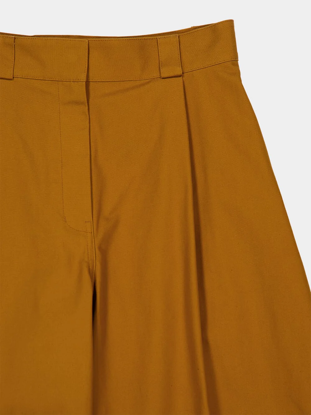 Camel Cotton Bermuda Wide-Leg Pants - Image 4