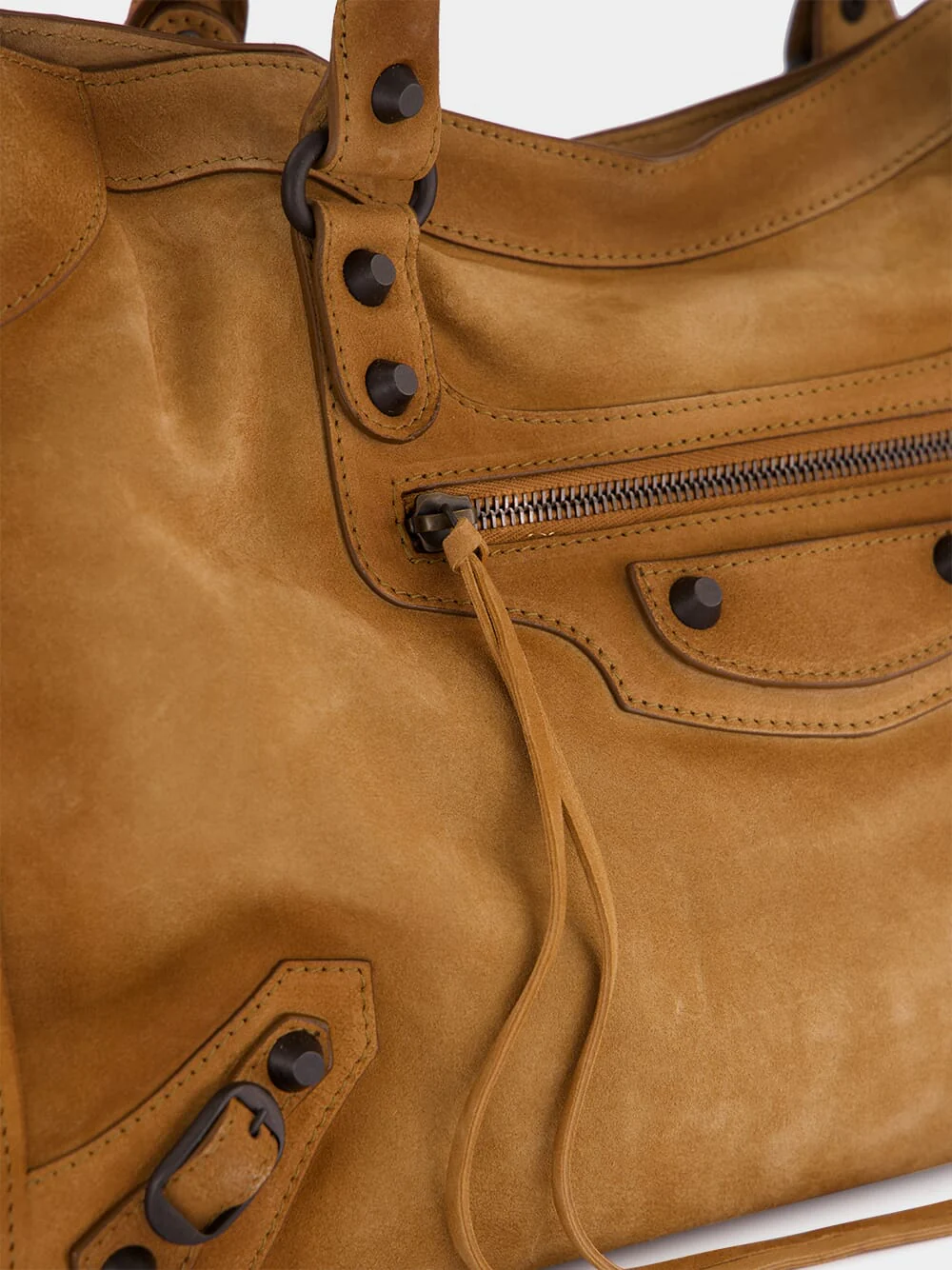 Camel Suede Le City Medium Bag - Image 10