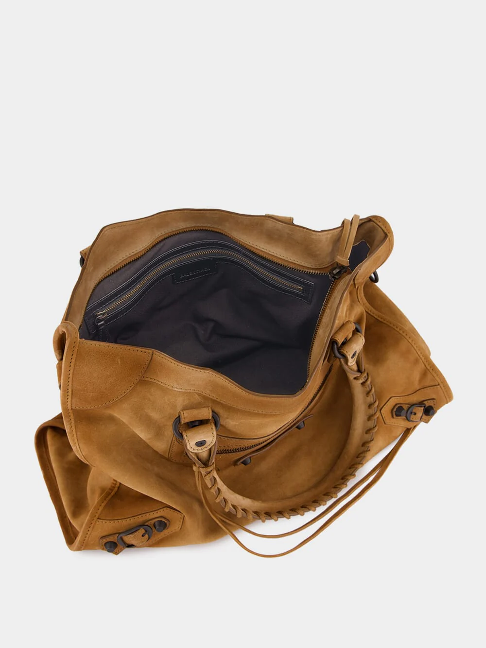 Camel Suede Le City Medium Bag - Image 9