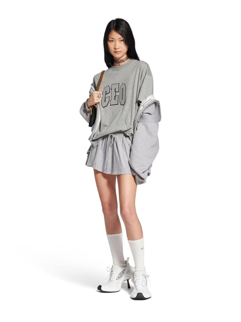 CEO Logo Boxy T-Shirt in Heather Grey - Image 2