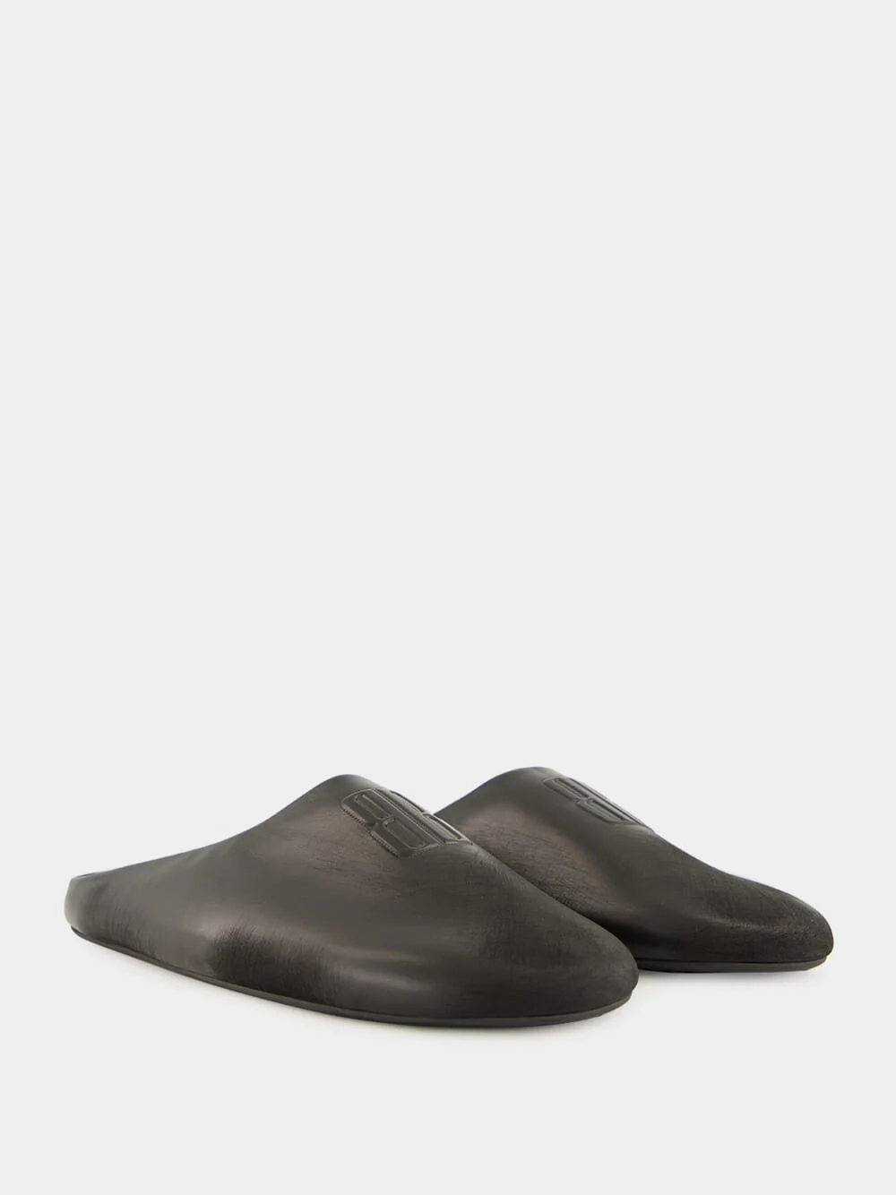 Château Flat Mule in Black Calfskin - Image 3