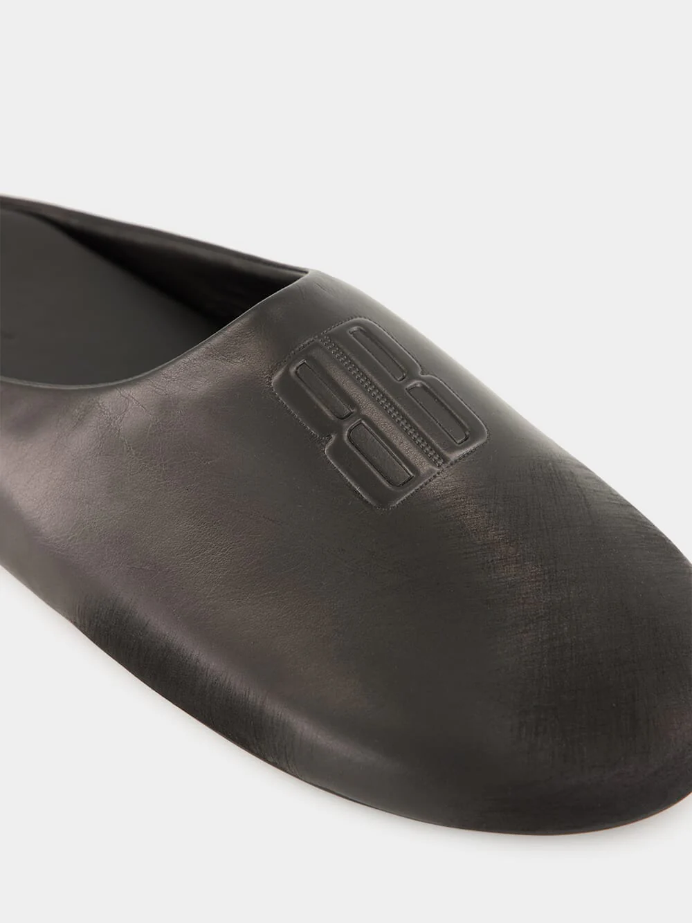 Château Flat Mule in Black Calfskin - Image 6