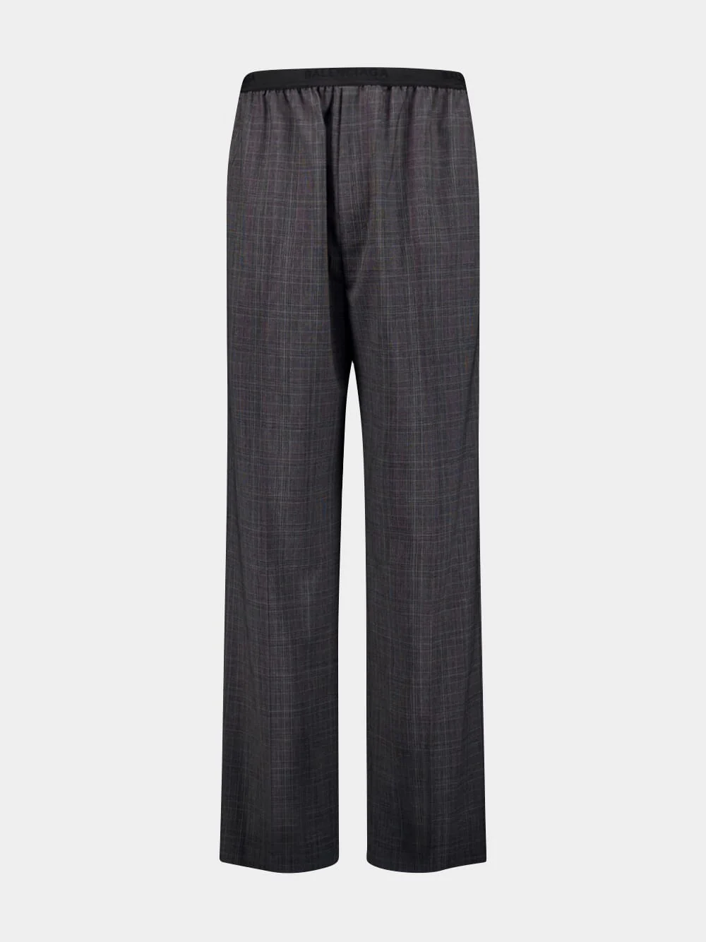Checked Straight Leg Trousers
