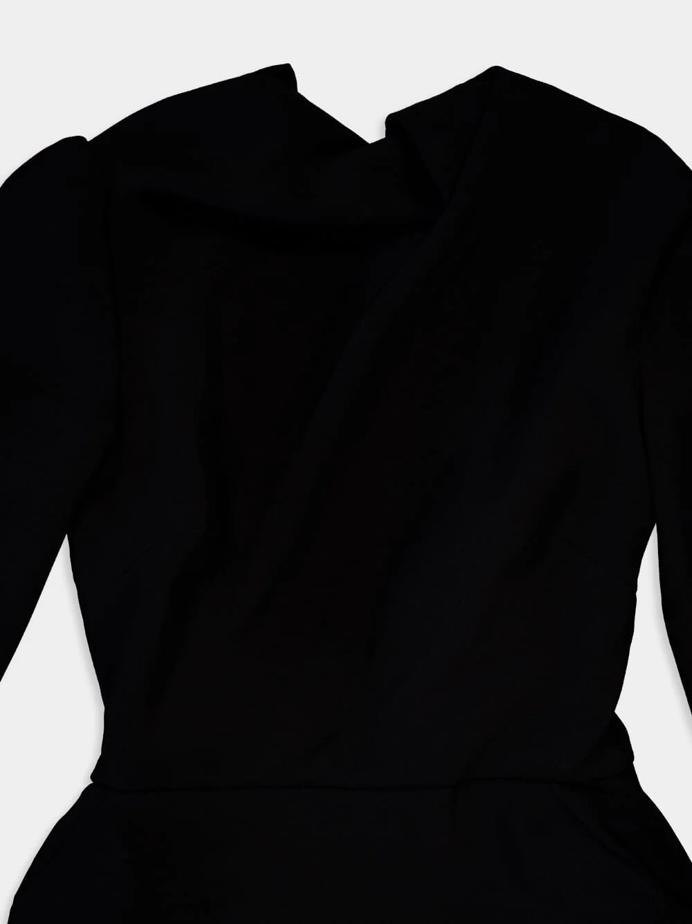 Black Cape Gown in Stretch Crepe - Image 5