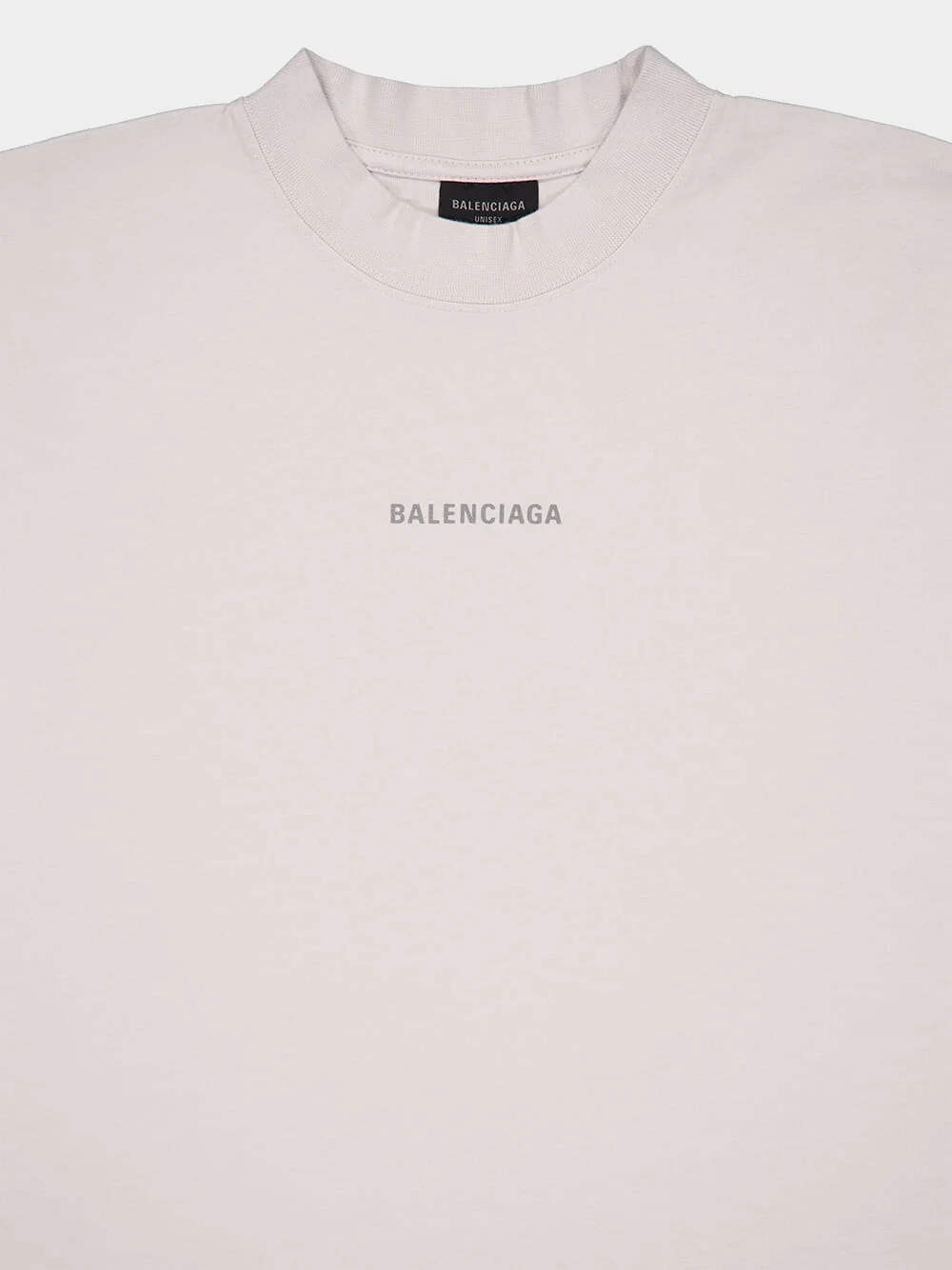 Chalk White Reflective-Logo Cotton T-Shirt - Image 3