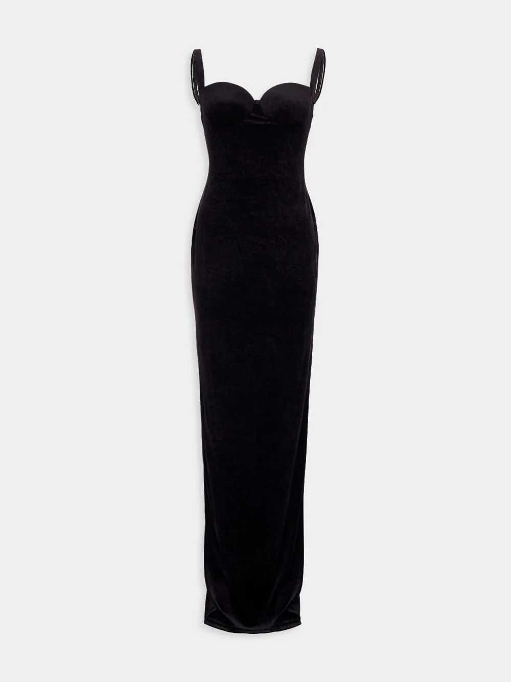 Fitted Black Velvet Gown