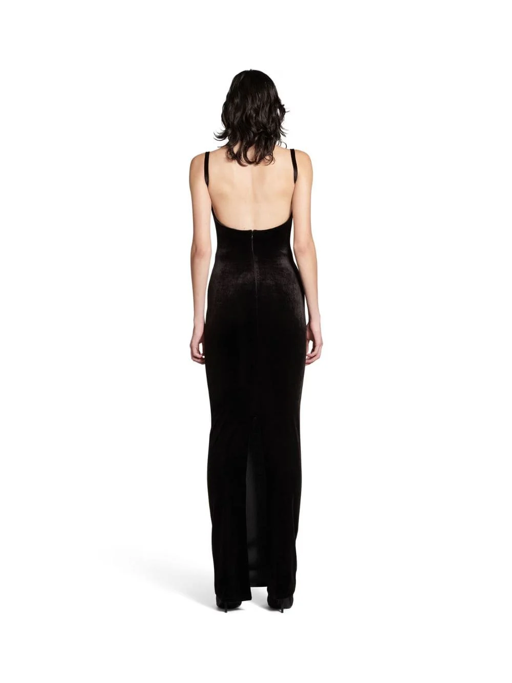 Fitted Black Velvet Gown - Image 4