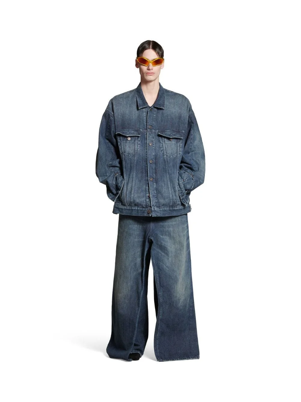 Italian Indigo Ring Denim Deconstructed Jacket - Image 2