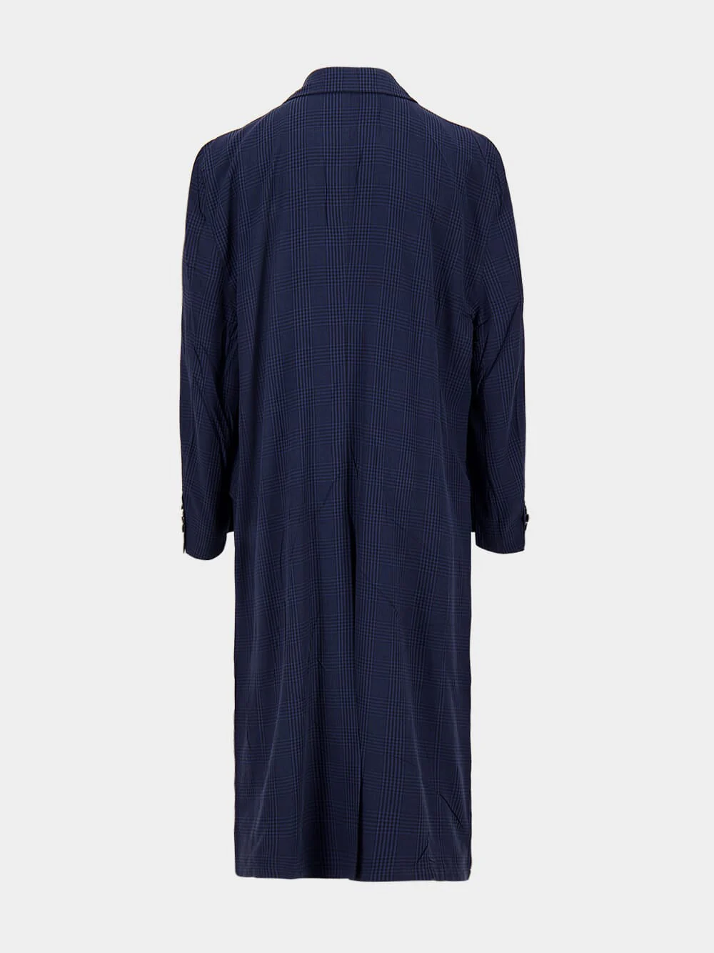 Navy Blue Fluid Double-Breasted Coat - Image 6