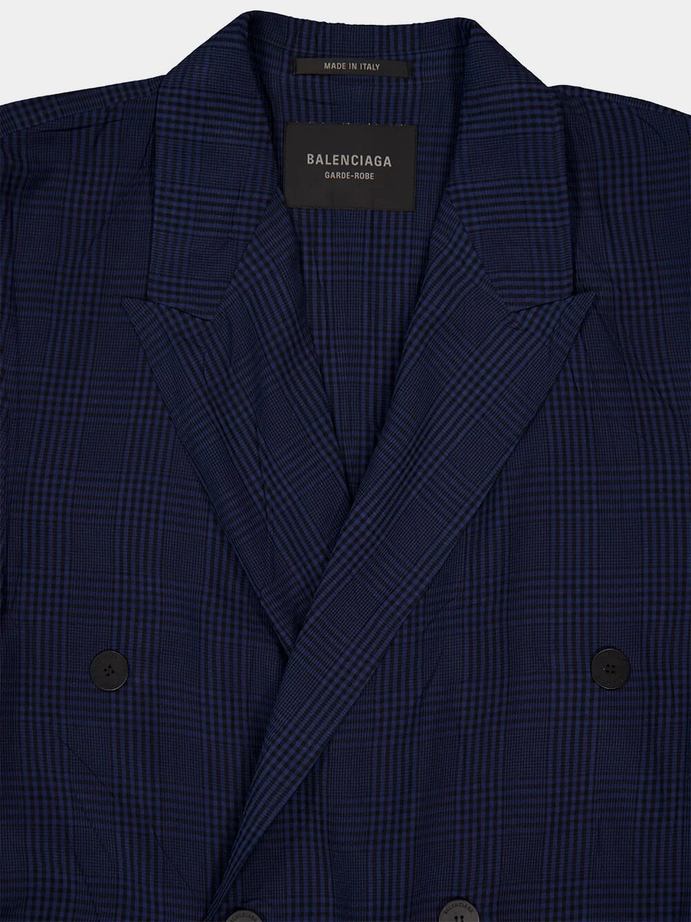 Navy Blue Fluid Double-Breasted Coat - Image 7