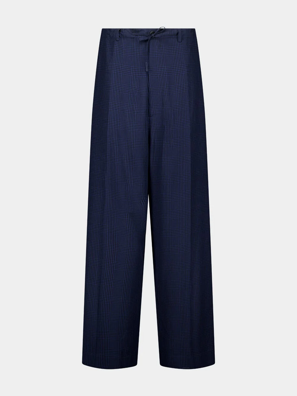 Navy Blue Fluid Tailored Pants - Image 5