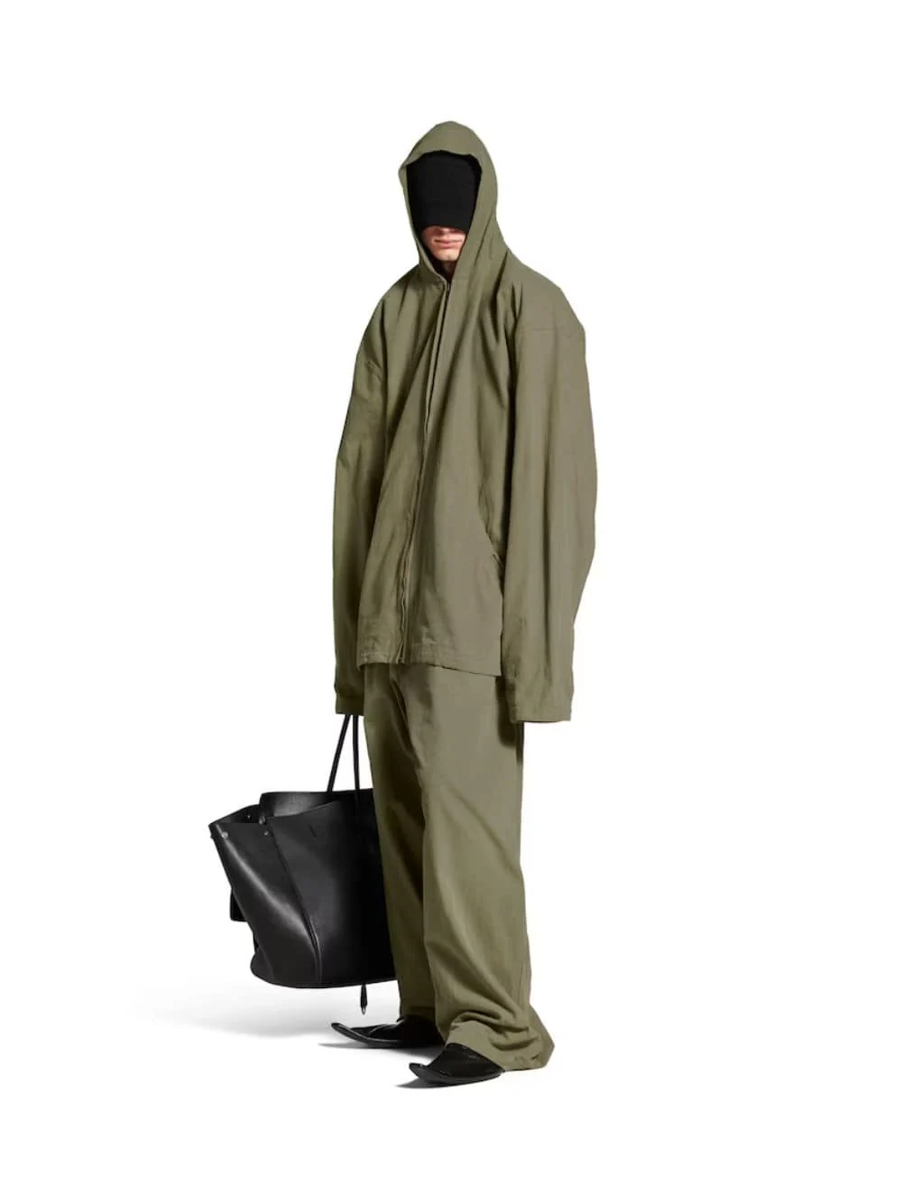 Olive Green Hooded Zip-Up Jacket - Image 2