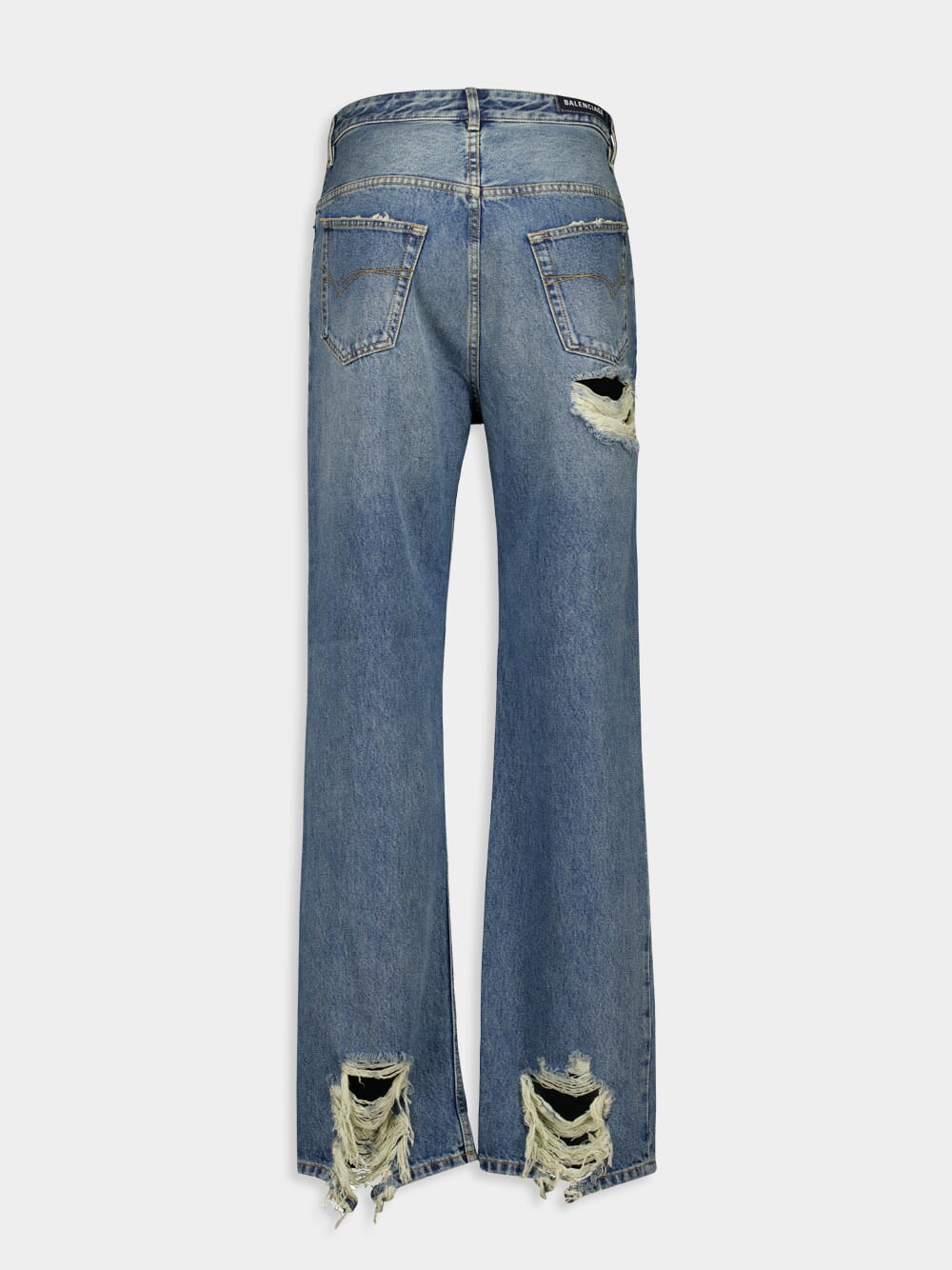 Ripped Light Indigo Straight Jeans - Image 2