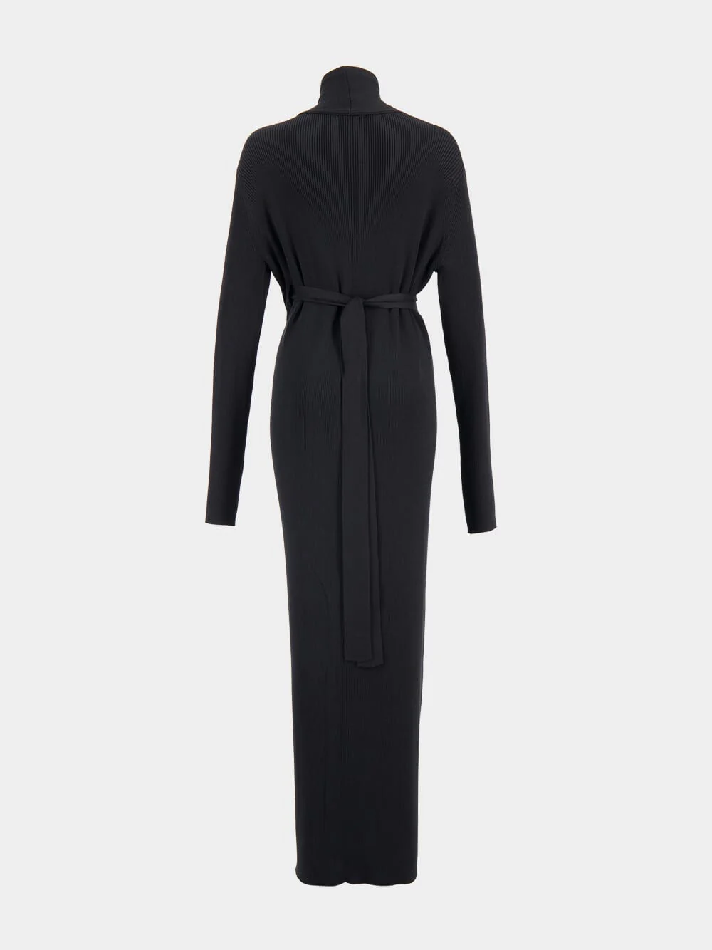 Silk Ribbed Knit V-Neck Dress - Image 2