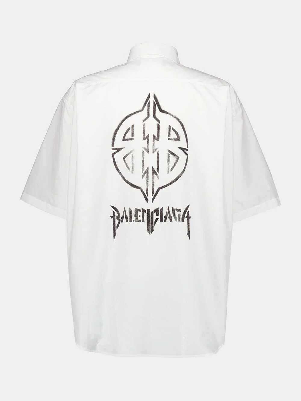 White Metal BB Stencil-Print Cotton Shirt - Image 2