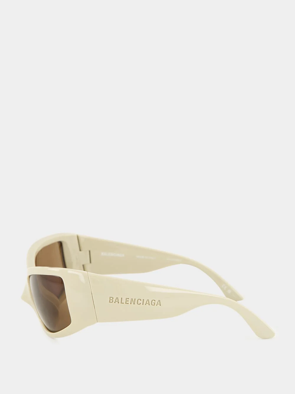 Cream Raven Cat Rectangular Sunglasses - Image 3