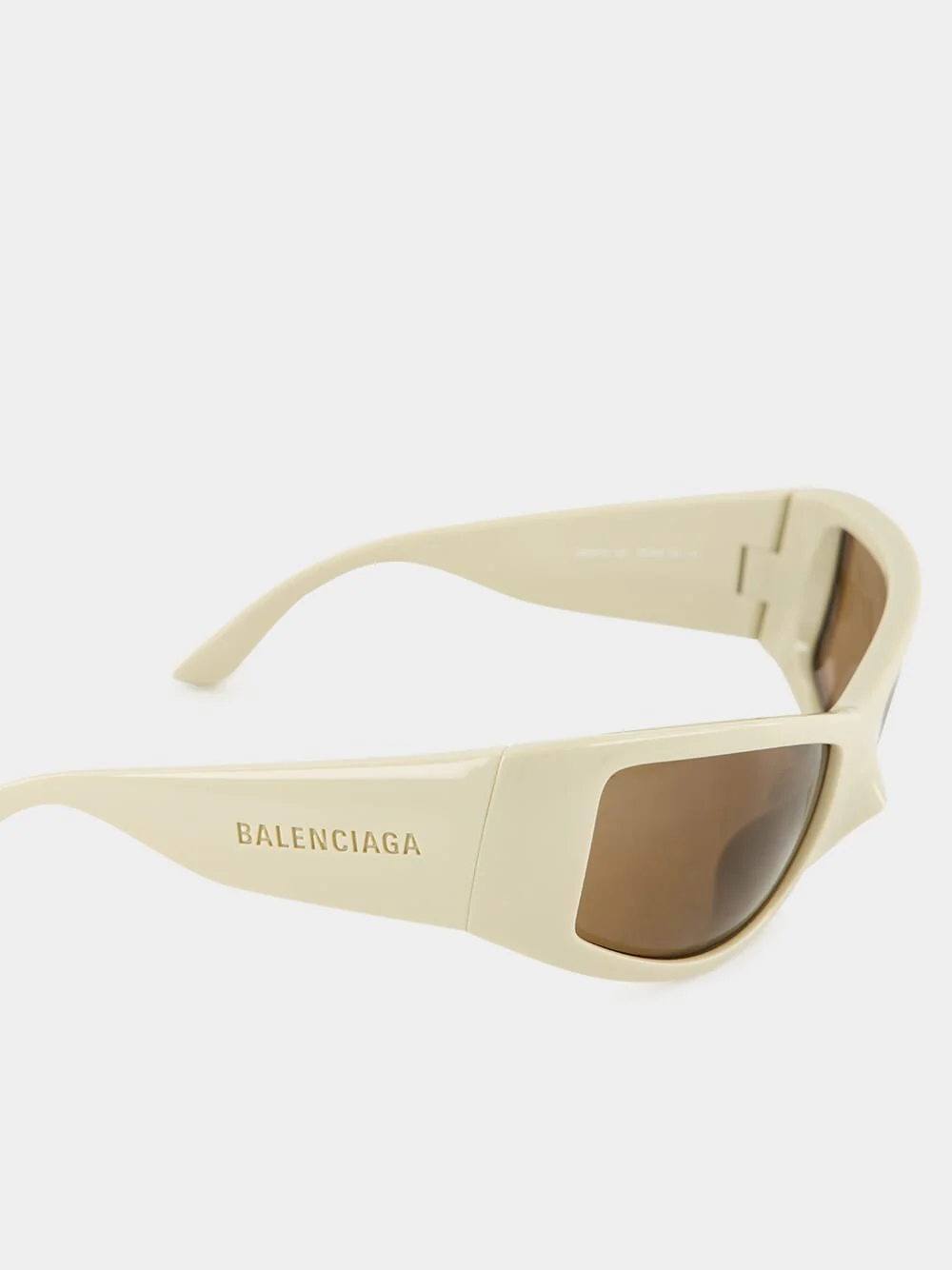 Cream Raven Cat Rectangular Sunglasses - Image 4