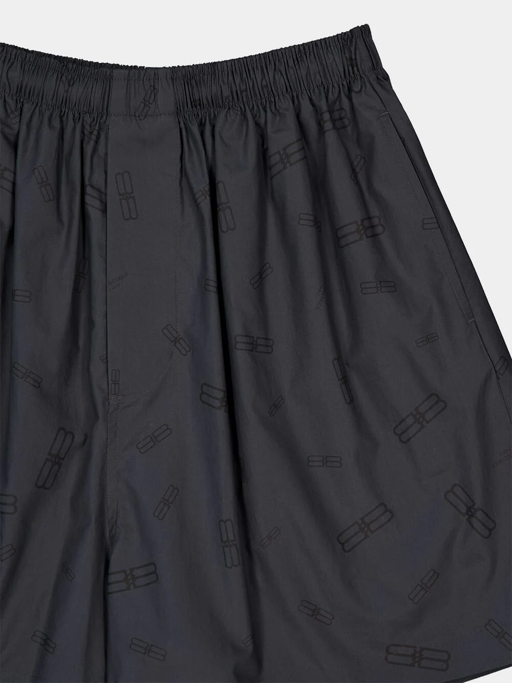 Dark Grey Cotton Pyjama Shorts - Image 3